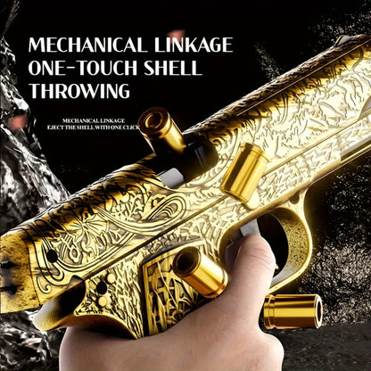 Soft Bullet Toy Gun with 120 Shells & Ejecting Shell System – Semi-Auto Rapid-Fire Pistol for Boys, 2 Magazines, Indoor Outdoor Shooting Game, Birthday Gift for Kids Ages 6+