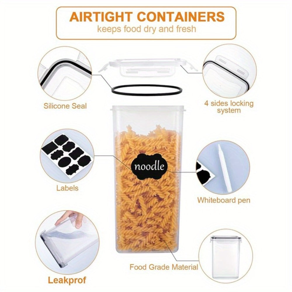 Pantry Jar Food Storage Organizer with Flip-Top Lids, Dishwasher-Safe Plastic and Six Set Sizes