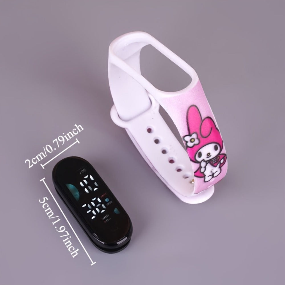 Sanrio Kuromi My Melody Kids Electronic Sports Watch Set 10 Pack – Kawaii Anime 4-Color Mix, Birthday Party Favors & Prize Exchange Gifts for Girls