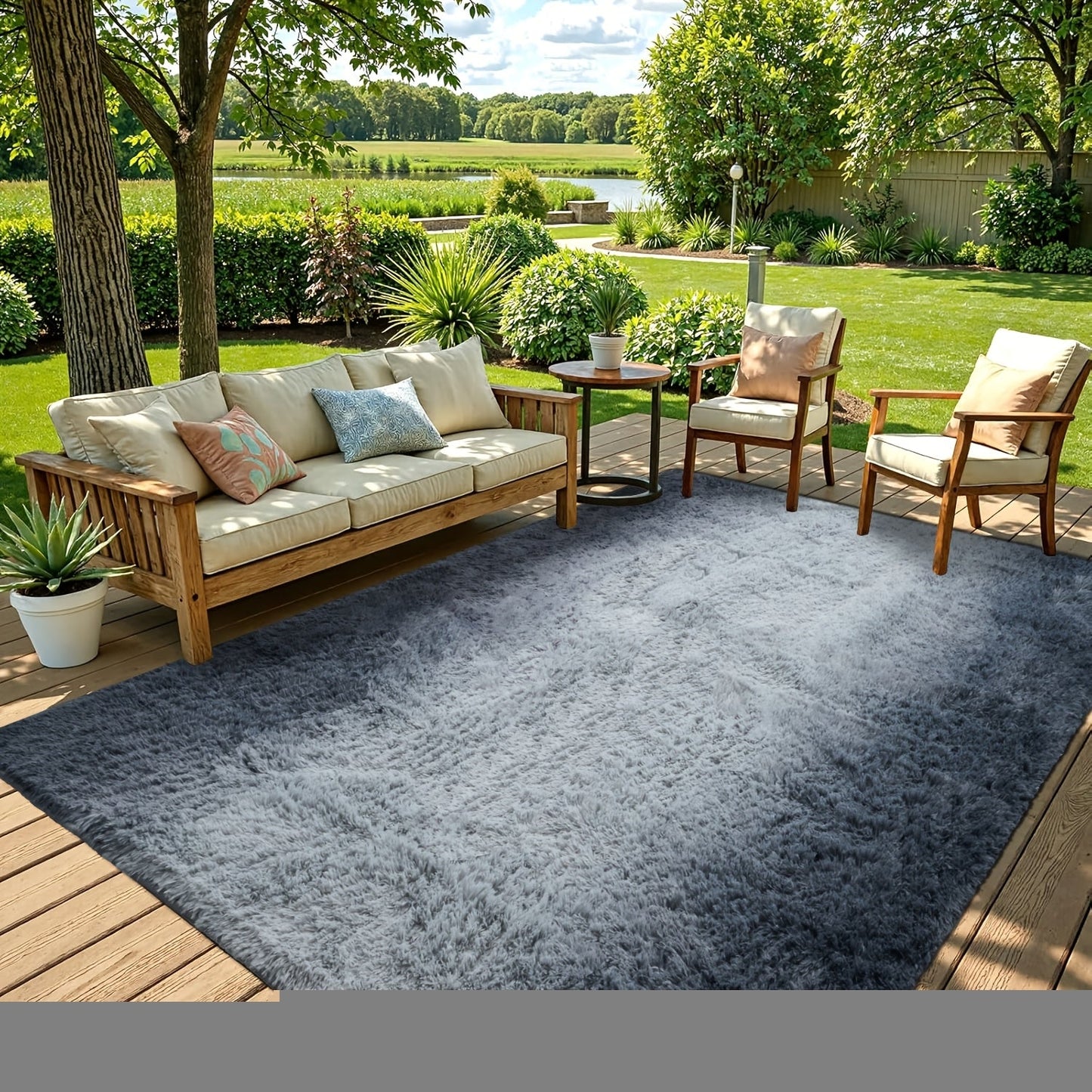 Fluffy Indoor Area Rug in Five Colors and Six Size Options for Living Room, Bedroom, Kitchen or Bathroom