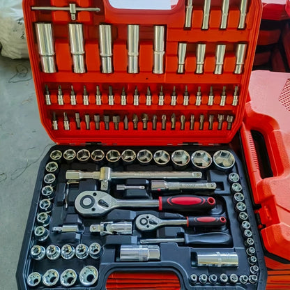 Home and Automotive Repair Tool Kit with Storage Case in 55-, 82-, 94- or 121-Piece Configurations