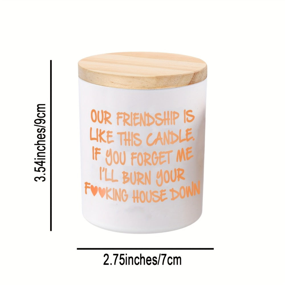 Lavender Scented Soy Candle Best Friend Gift for Women – Engraved Glass Friendship Candle, Funny Unique Birthday Christmas Gift for Friends, Novelty BFF Gift Idea for Her, 12+ Hour Burn