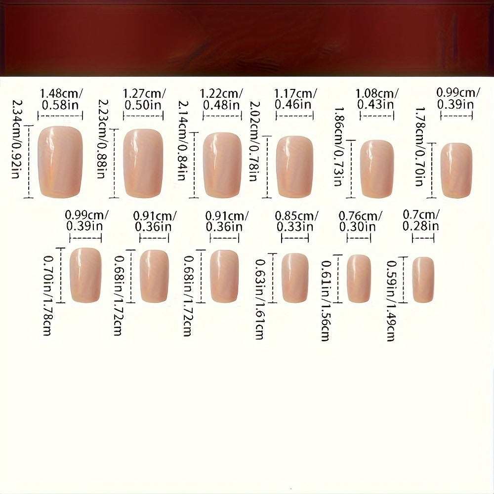 Press On Nails 216-Piece Medium Square Set with Marble, Stripe, Gradient and Flame Designs