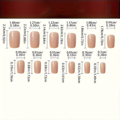 Press On Nails 216-Piece Medium Square Set with Marble, Stripe, Gradient and Flame Designs