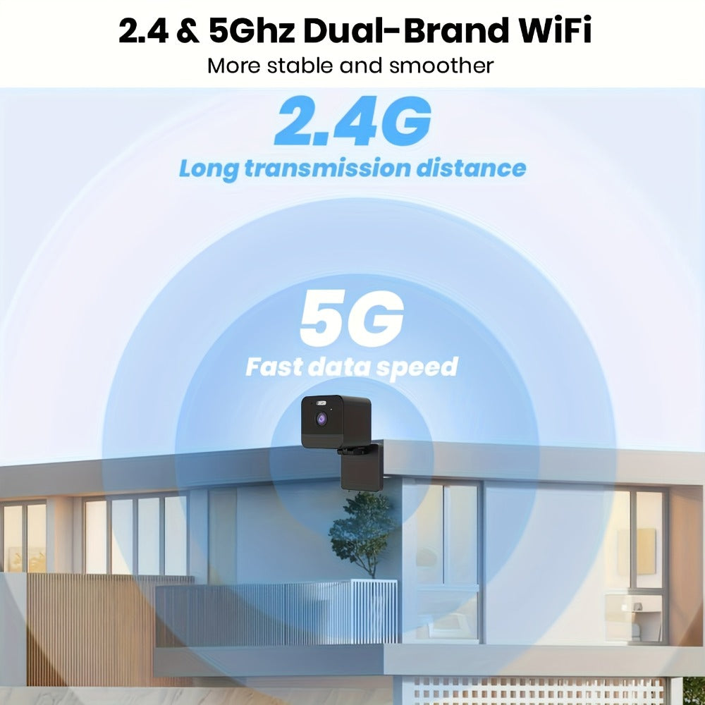 Indoor Security Camera 4-Pack Dual Band WiFi – Full Color Night Vision, Motion Detection Alerts, Two-Way Audio, Built-In Siren, Baby & Pet Monitor, 256GB SD & Cloud Storage for Home