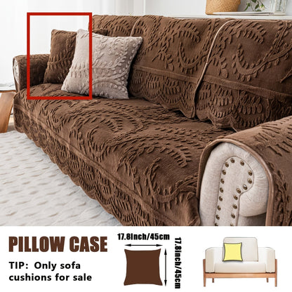 Sofa Cover Quilted Faux Rabbit Fur Plush Panels in 35.43-Inch Width with Seat, Pillowcase and Two-Piece Options
