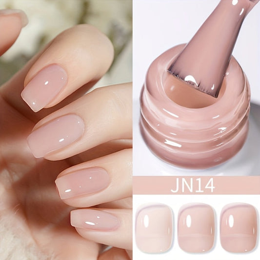 Gel Nail Polish in 10ml Nude Jelly with Skin-Tone Glass Finish and JN05, JN68, JN75 or JN76