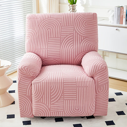 Recliner Slipcover, Four-Piece Elastic Jacquard Single-Seat Chair Cover in Six Color Options