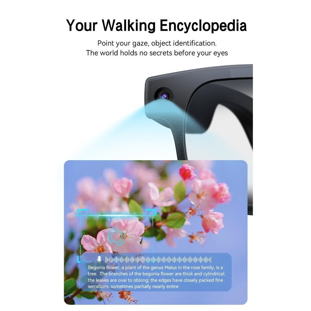 Smart Glasses 8MP Camera Eyewear with Translation, Object Recognition, Touch Control and Bluetooth Audio
