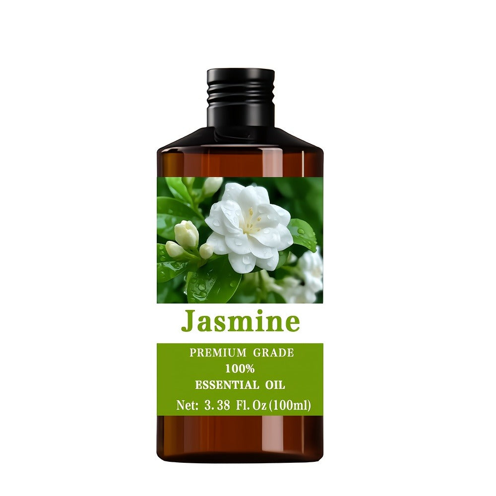 Jasmine-Scented Aromatic Oil in 100ml Amber Bottle with Floral Label and Single Capacity Option