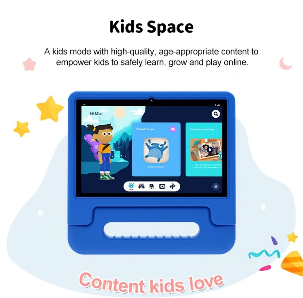Kids Tablet 10.1 Inch with 6GB RAM, 64GB Built-In Storage, WiFi 6, 5000mAh Battery and Protective Case