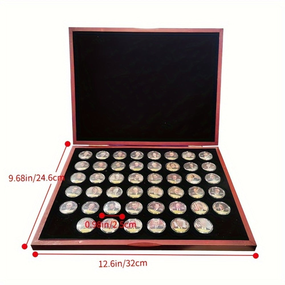 Presidential Commemorative Coins Set 46pcs with Gift Box – US Presidents Collectible Coin Collection for History Buffs, Kids & Adults