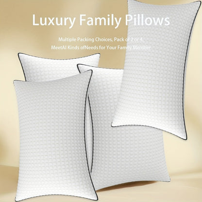 Cooling Bed Pillows Ultra-Soft Hollow Fiber Fill with 3D Airflow Technology – Hotel-Grade Breathable Support for All Seasons | Standard Queen King | 2 or 4 Pack