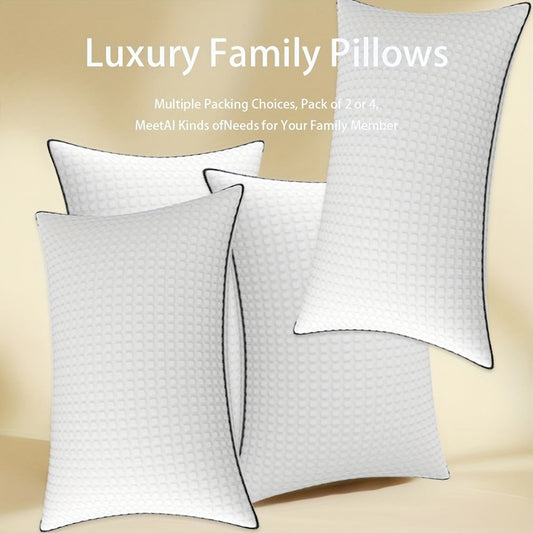 Cooling Bed Pillows Ultra-Soft Hollow Fiber Fill with 3D Airflow Technology – Hotel-Grade Breathable Support for All Seasons | Standard Queen King | 2 or 4 Pack