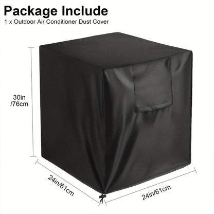 Outdoor Air Conditioner Cover in 24 x 24 x 30-Inch Size with Side Vent, Drawstring Hem and Storage Bag