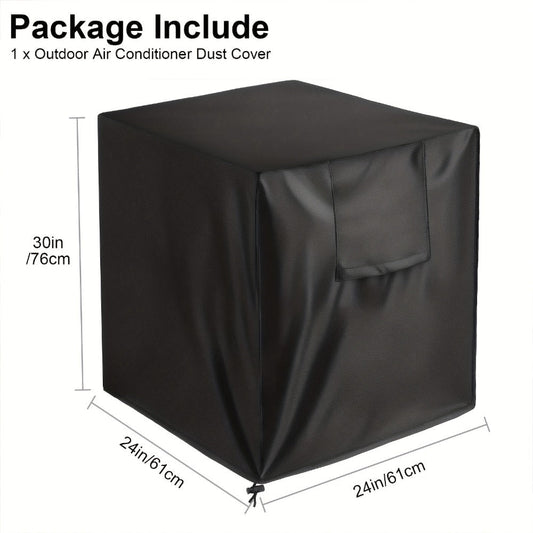 Outdoor AC Cover Heavy Duty Weatherproof Air Conditioner Cover for Outside Units UV Resistant Windproof Snowproof Dustproof with Storage Bag for Central AC Systems 24x24x30 Inch