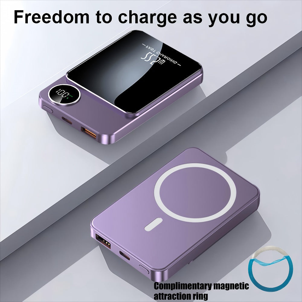 MagSafe Battery Pack Snap-On Magnetic Wireless Power Bank 5000mAh 10000mAh 15W Fast Charging with LED Indicator – Portable Charger for iPhone 15 14 13 12 Pro Max Android USB-C Travel