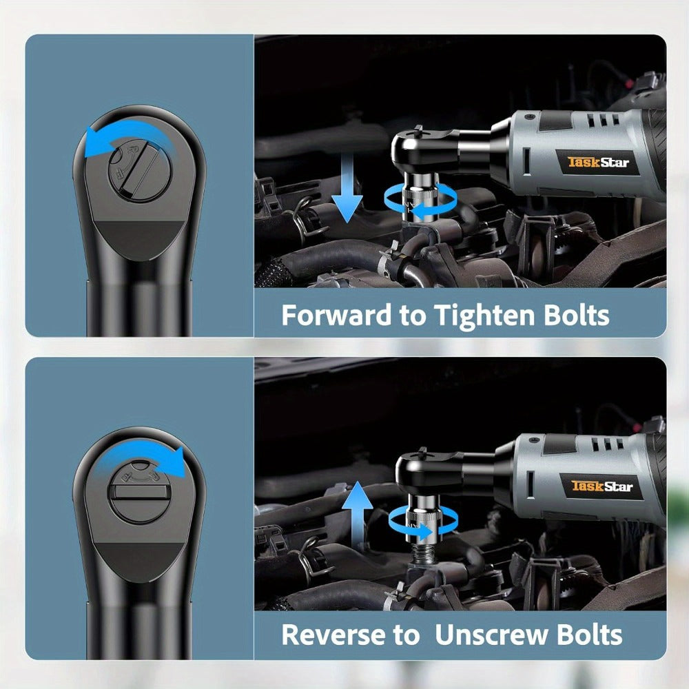 Power Tools TaskStar 3/8 Inch Cordless Ratchet or Wrench Set with 40 Nm Ratchet Option and Variable Speed