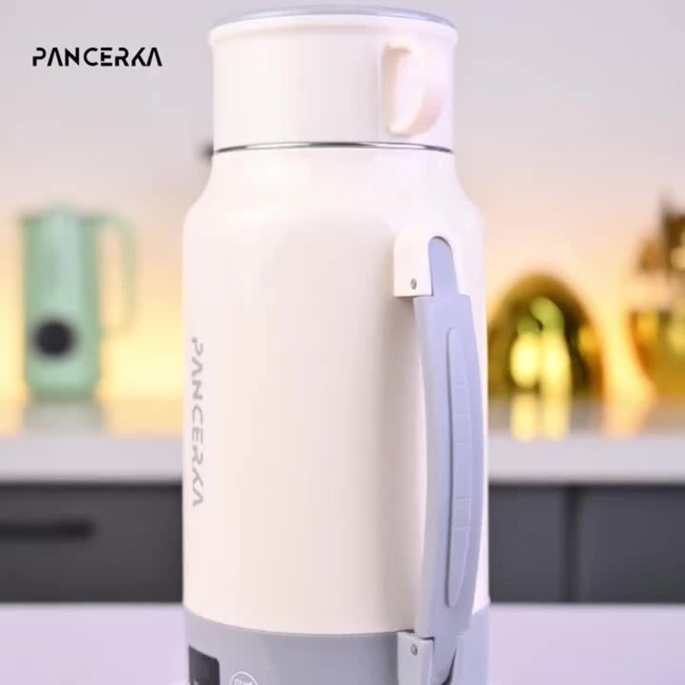Electric Kettle by PANCERKA, 1L 400W Stainless Steel Interior with Seven Temperature Modes in Green or White
