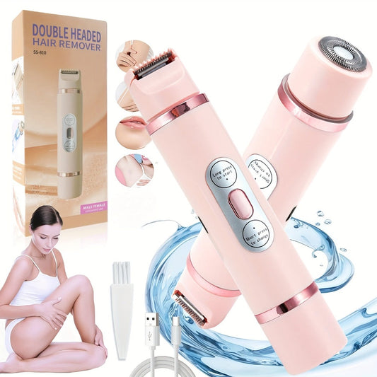 Electric Shaver 2-in-1 Women’s Razor and Trimmer with Stainless Steel Blade, USB Charging and Wet/Dry Use