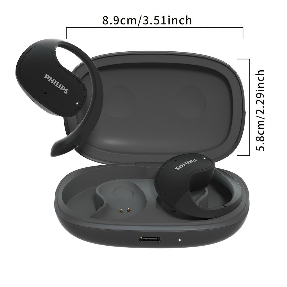 Philips TAT2708 True Wireless Earbuds, Stereo Surround Sound ENC Noise Cancellation Touch Controls Built-in Mic, 24H Polymer Battery USB-C Fast Charging Case, Lightweight for Commuting Workouts Daily Use