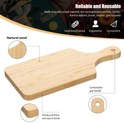 Cutting Board 12-Piece Unfinished Wood-Look Blank Set with Handles for Engraving and Display Projects
