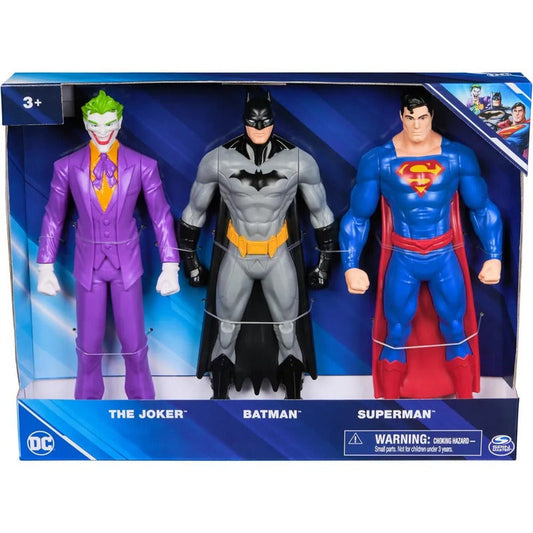 Batman Superman Joker Action Figure 3-Pack DC Comics – Superhero Collectible Toy Set for Boys Girls Kids Ages 3+, Articulated Figures Birthday Holiday Gift