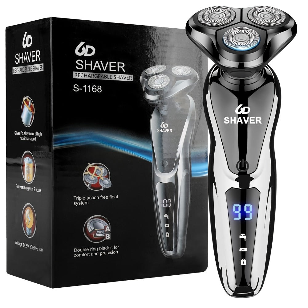 Electric Shaver 2-Pack with 3D Floating Heads, LED Power Indicators and Rechargeable Washable Design
