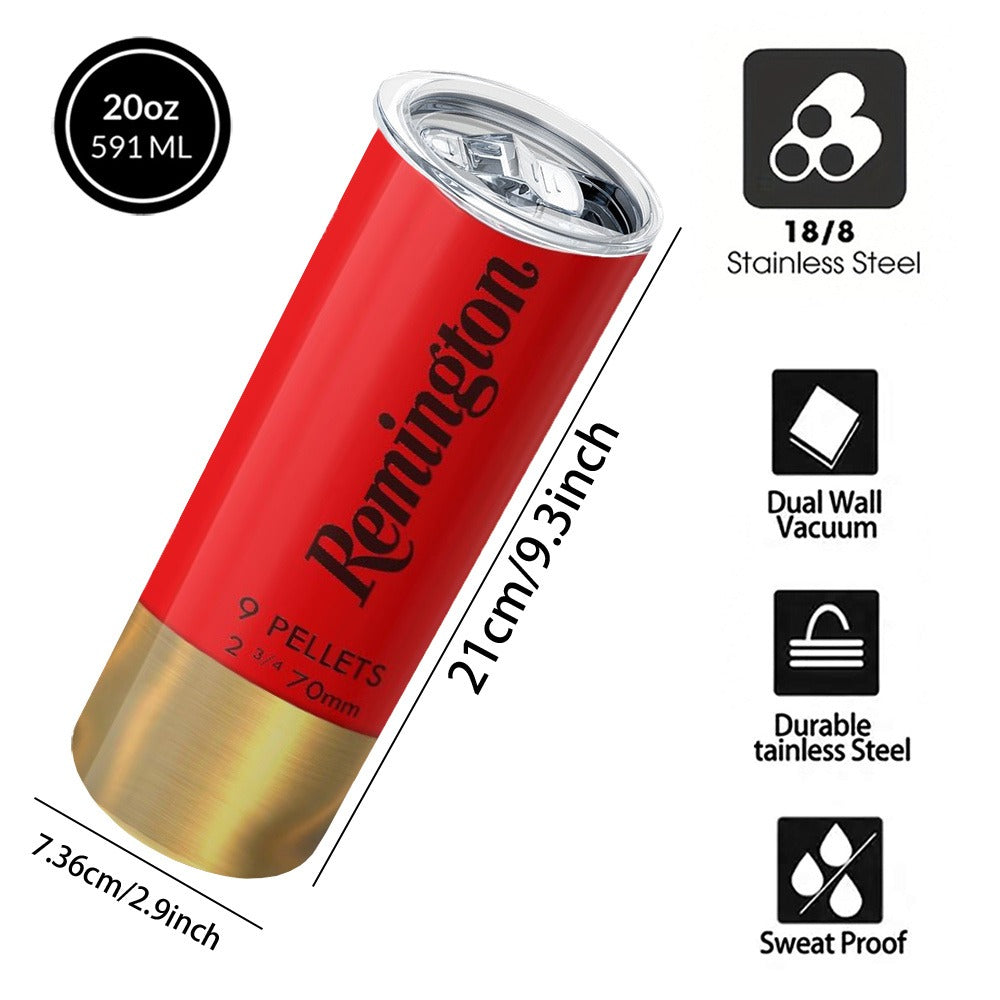 Insulated Tumbler 20oz Bullet and Hunting Graphic in Red, Green or Blue with Lid and Straw