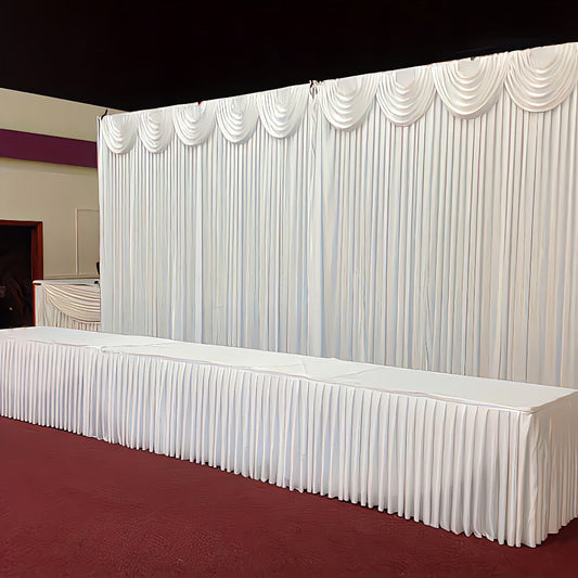 White Silk Wedding Backdrop Curtains 10x10ft – 1 Pack Luxurious Smooth Drapes for Wedding, Birthday, Bridal Shower, Party, Photography Background & Valentine's Day Event Decoration