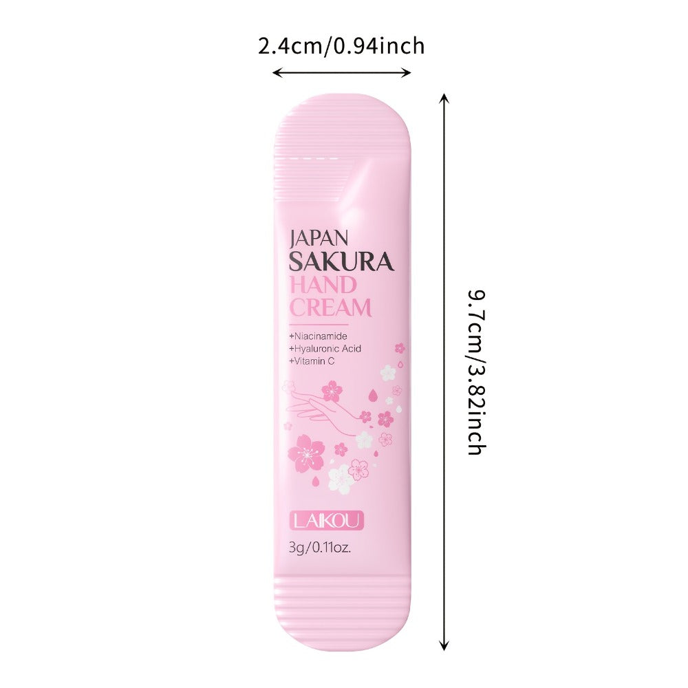 Twenty-Piece Pink Sakura-Print Mini Hand Cream Set with Individual 3-Gram Travel Sachet Tubes