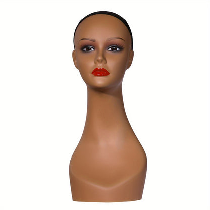 Female Wig Display Mannequin Head 4 Pcs Set Plastic – Hat Necklace Holder Salon Training Practice Retail Store Showcase Hairstyle Display Wig Shop Home Storage