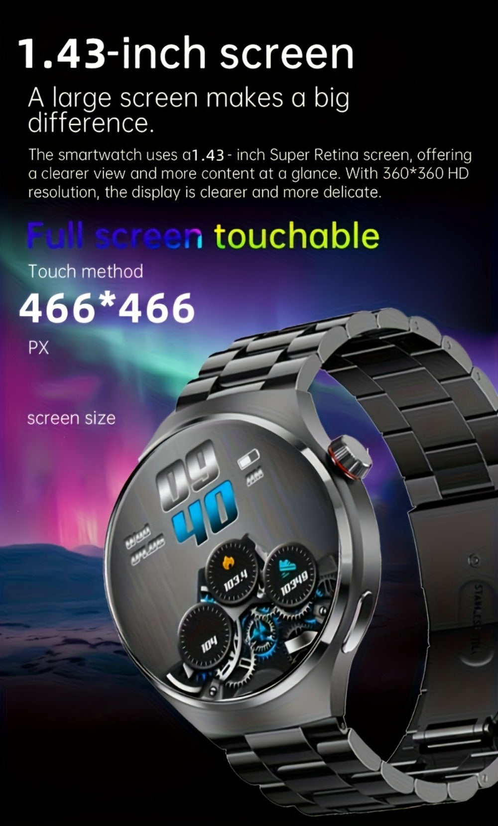 Smart Watch Hexagonal-Bezel 1.83-Inch Display with Wireless Calling, Custom Faces and Four Styles