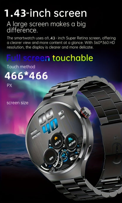 Smart Watch Hexagonal-Bezel 1.83-Inch Display with Wireless Calling, Custom Faces and Four Styles