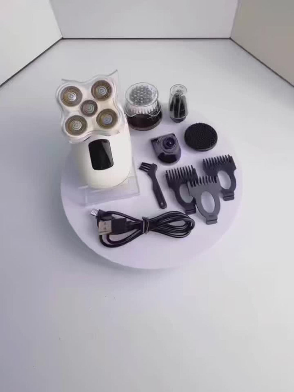Electric Shaver IPX6 Floating Rotary Head with Type-C Charging, LED Display and Five Listed Set or Head Options