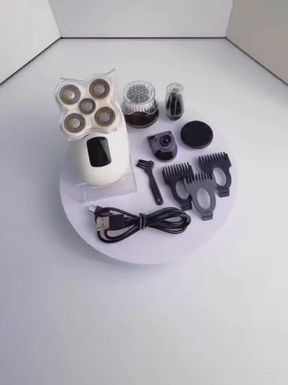 Electric Shaver IPX6 Floating Rotary Head with Type-C Charging, LED Display and Five Listed Set or Head Options