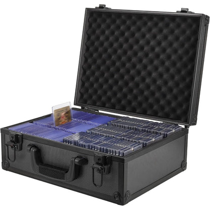 Locking Trading Card Storage Case with Foam Dividers, Carry Handle and Standard or Mini Size Options