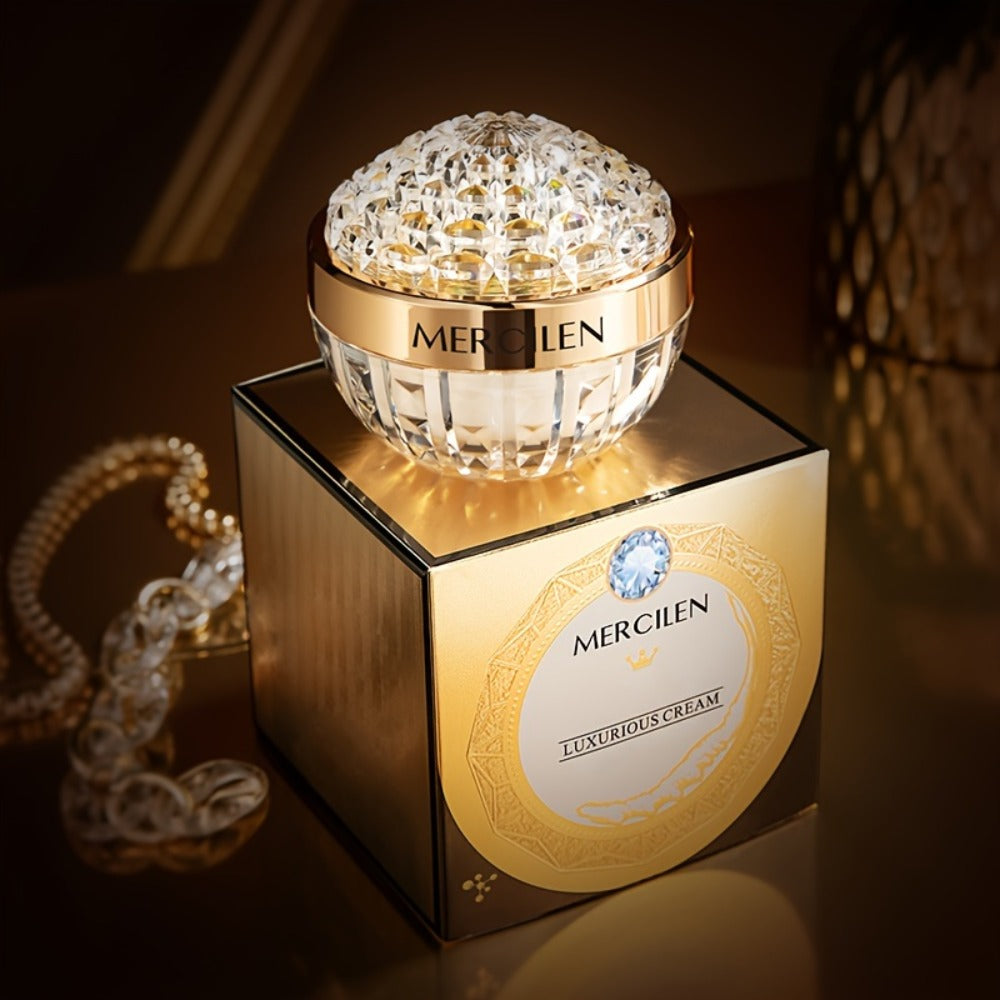 Face Cream Cordyceps Niacinamide Formula in an Alcohol-Free Golden Jar for Morning and Evening Use