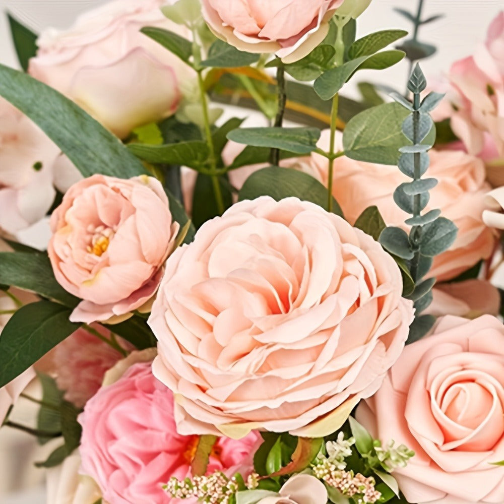 Artificial Flowers Pink and White Rose Combo Box for DIY Bridal Bouquets, Centerpieces and Party Decor