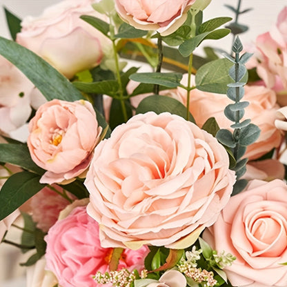 Artificial Flowers Pink and White Rose Combo Box for DIY Bridal Bouquets, Centerpieces and Party Decor