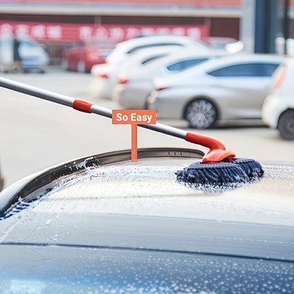 Car Wash Mop with Three-Stage Extension Handle, Rotating Microfiber Head and Replacement Head Option