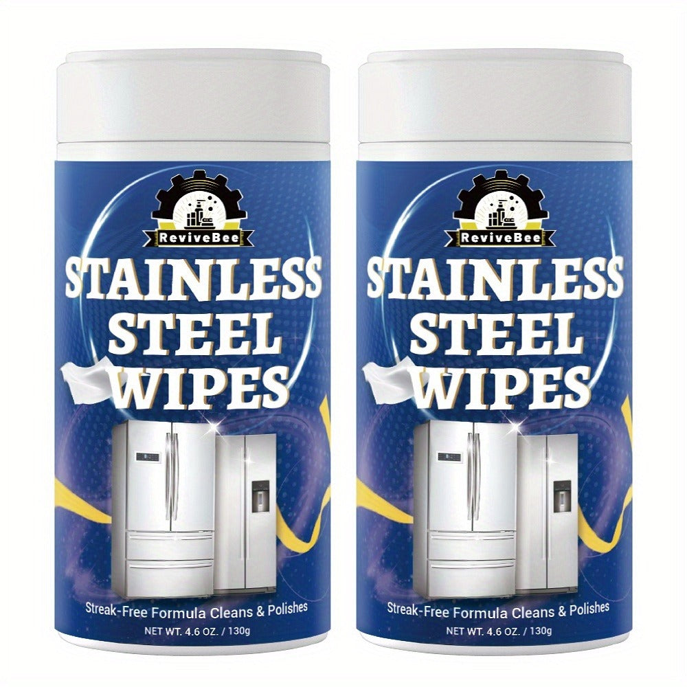 Stainless Steel Cleaning Wipes in One or Two Barrel Packs for Kitchen Appliances, Sinks, Cookware and Surfaces