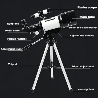F30070 Refractor Telescope Kit with 13.6-Inch Tube, 20.9-Inch Tripod and Phone Adapter Pictured