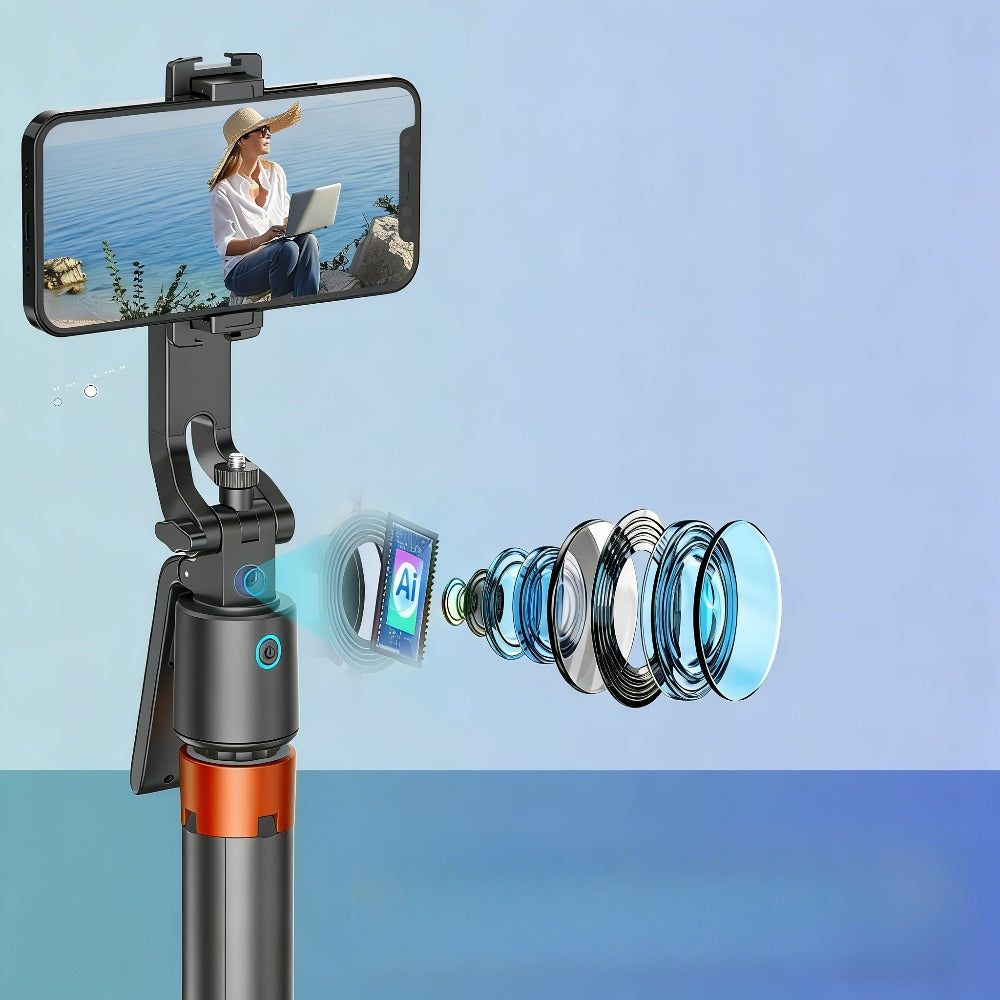 71 Inch AI Face Tracking Selfie Stick Tripod with Built-In Fill Lights & Wireless Remote – 360° Auto Rotating 2-in-1 Extendable Stand for iPhone Android, TikTok YouTube Live Streaming Fitness Vlogging