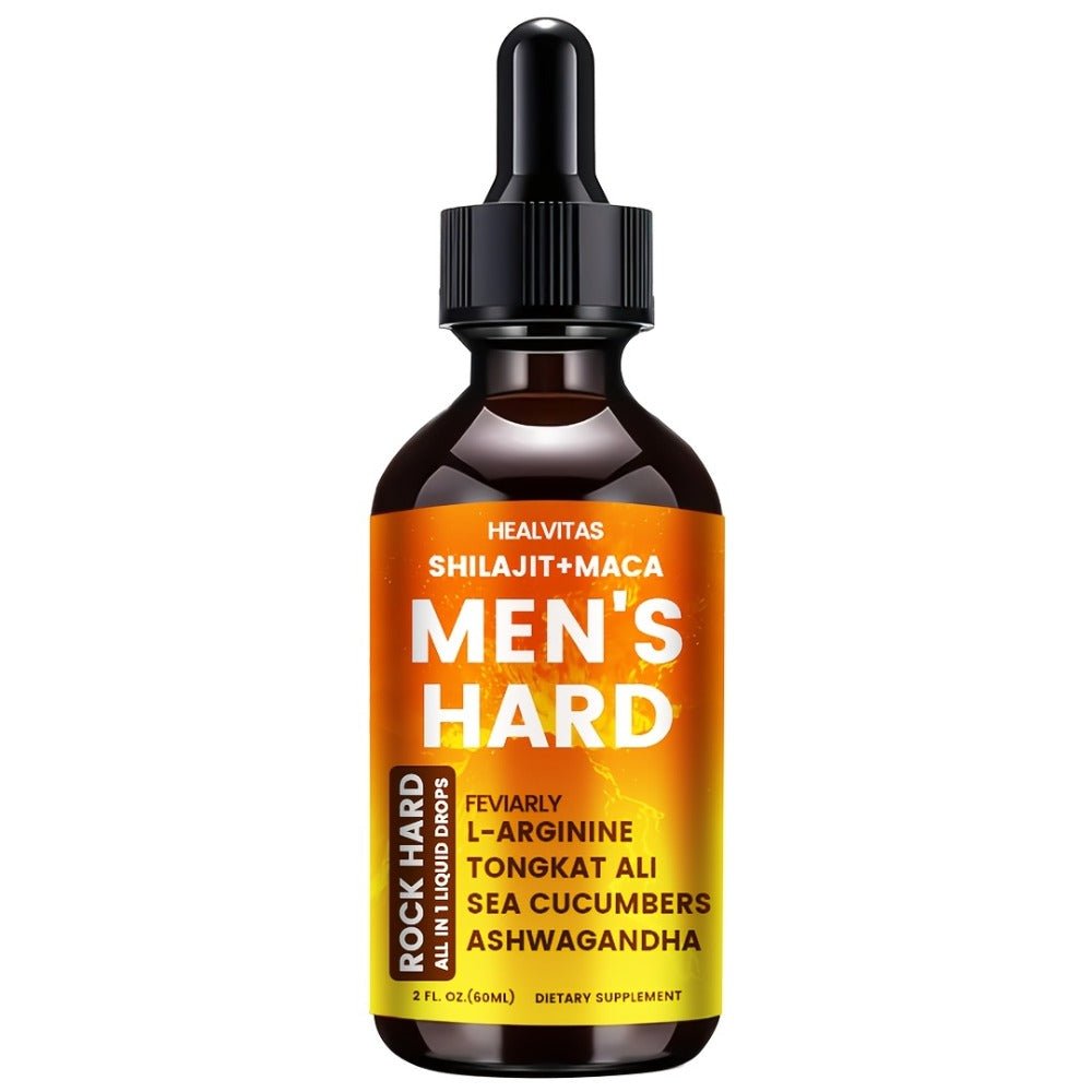 Shilajit and Maca Men's Health Supplement Liquid Drops in One Labeled 2.03 fl oz Dropper Bottle