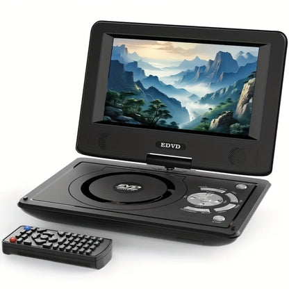 Portable DVD Player 9.5 Inch HD Swivel Screen, 270° Rotation 180° Flip, Dual Speakers, 3.5mm Earphone Jack, No Region Code, Multi-Format Playback, 5-Hour Rechargeable Battery for Car Travel Kids