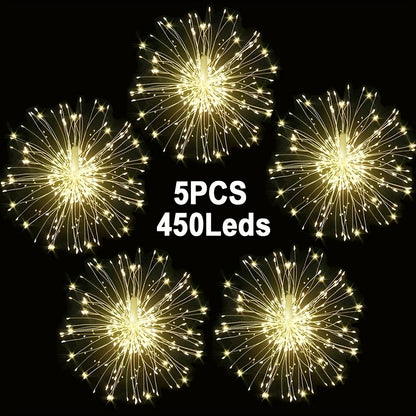 Solar Starburst Firework Light Set with 240, 360 or 450 LEDs, Remote and Eight Lighting Modes