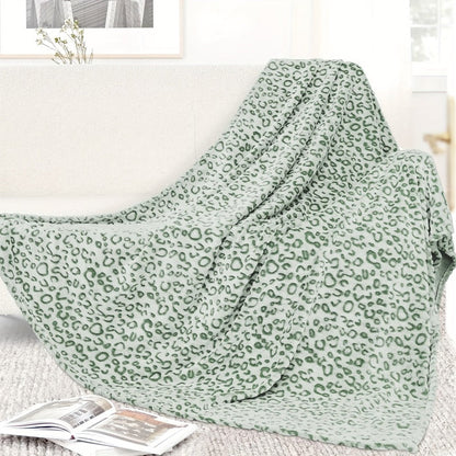 Raised Leopard Pattern Throw Blanket in Five Colors and 14 Listed Size-and-Color Combinations