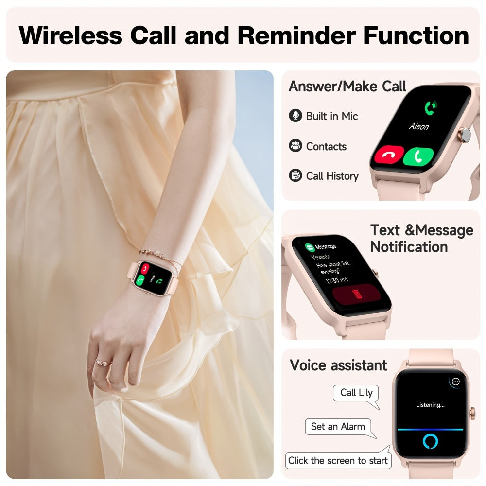 Smartwatch – with Built-in Alexa FAWEIO 1.8" HD Touch Screen, Bluetooth Calling, 100+ Sport Modes, Fitness Tracker Heart Rate Sleep…