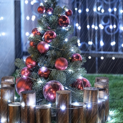 String Lights, 110-LED Solar Copper-Wire Fairy Lights with Eight Modes, Four Colors and 2-, 4- or 8-Pack Options